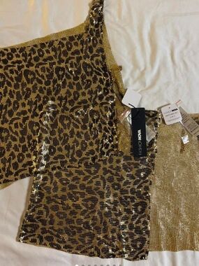 Gold Leopard Sequin Tank Top